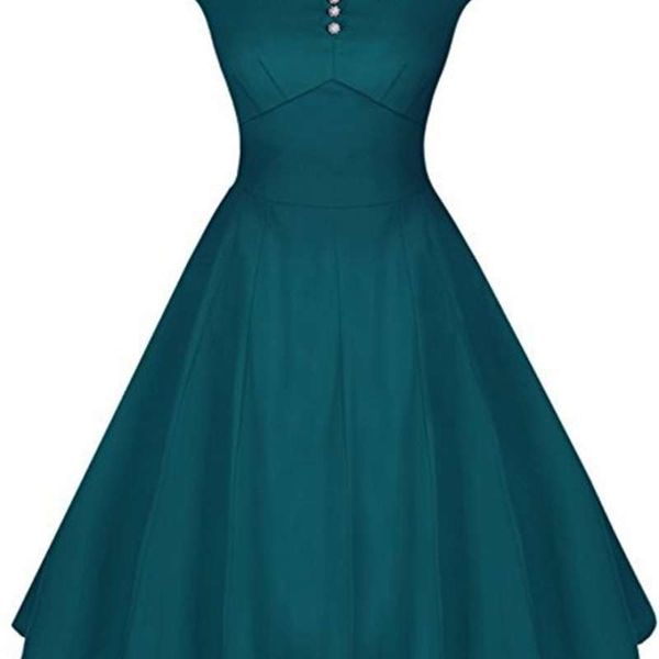 

hepburn neckline lace swing dress, Black;gray