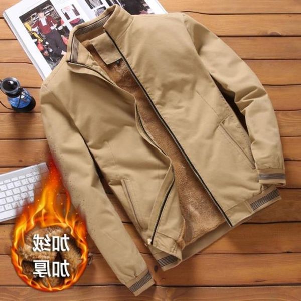 

an2021 new autumn and winter jacket spring thick tooling coat casual plush cotton clothes men's wear, Black;brown