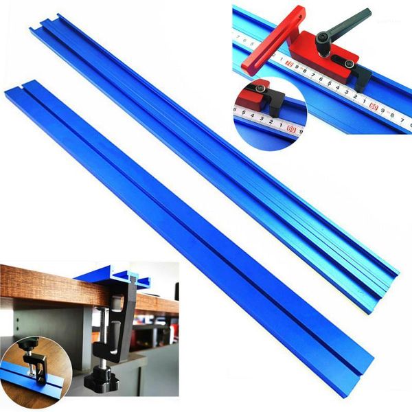

woodworking chute aluminum alloy t-track 600/800mm t-slot miter track 70mm height chute with scale / miter track s/ g clamp1