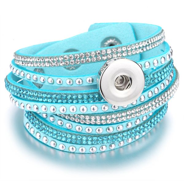 

leather high 12pcs color quality bracelet&bangles bracelets for women 18mm rivca snap button jewelrydmu1