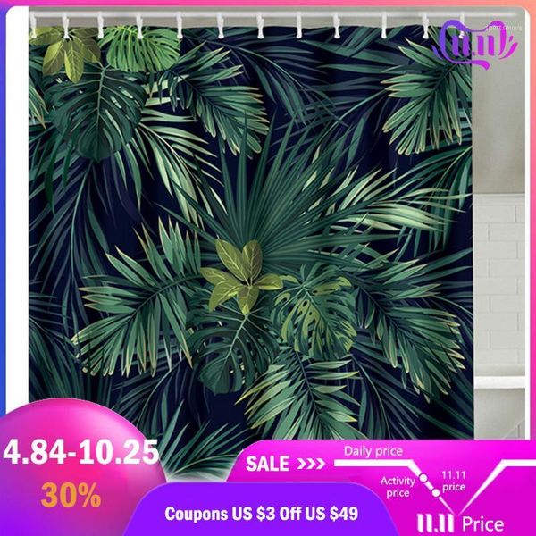 

shower curtains green curtain leaves printing pattern modern natural plant polyester bathroom 180 x 180cm1