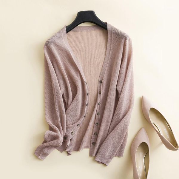 

thin linen knitted cardigans female 2019 summer women short cardigan casual hollow out cool sweater coat jacket sun protection1, White