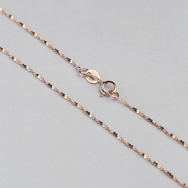 

chains 0.8mm thickness excellent solid sterling silver necklace yellow gold rose chain great quality last forever