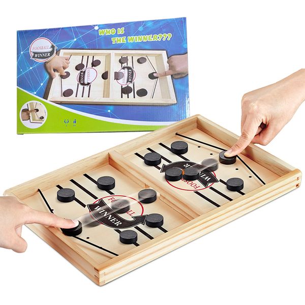 

table board games fast hockey sling puck game paced sling puck winner fun wooden toys party game toys for child family q1214