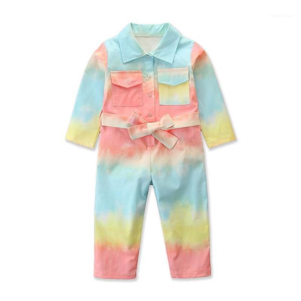 

jumpsuits wholesale boutique kids clothes fashionable tie dye jumpsuit for girls long sleeve children clothing1, Blue
