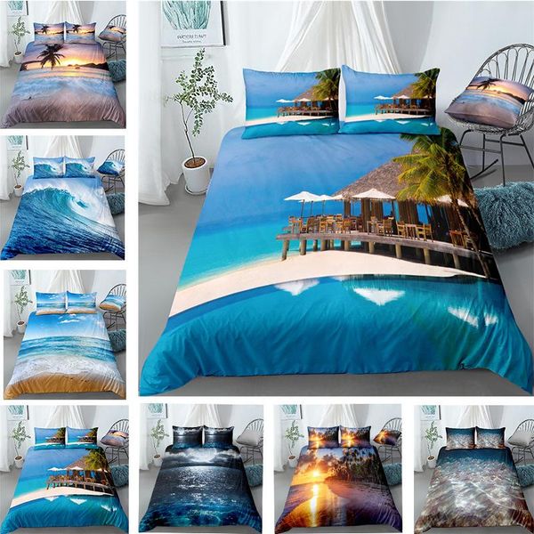

beautiful scenic duvet cover sets 3d flower tree waterfall bedding set bed linen pillowcases twin full home textiles 2/3pcs
