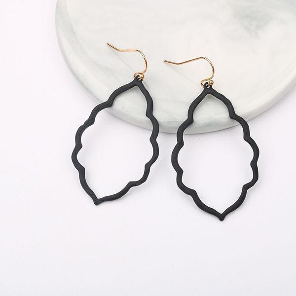 Baumeln Kronleuchter Trend Einfache Design Big Hoop Legierung Welle Ohrringe Für Frauen Schmuck1