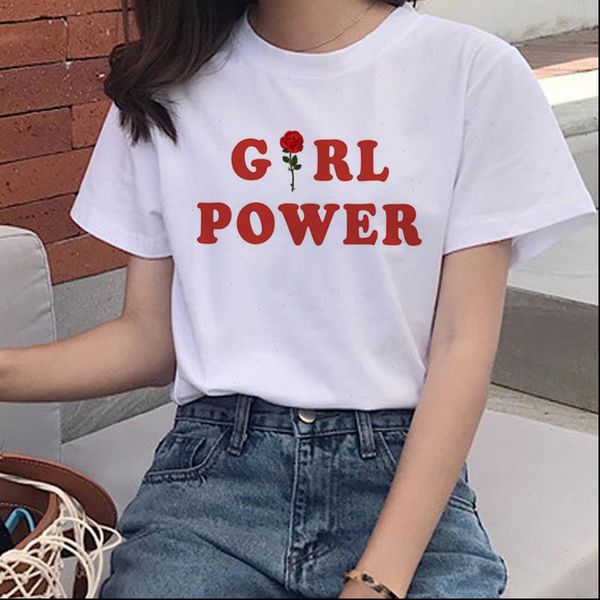 

new feminist harajuku ullzang t shirt women the future is female feminism t shirt girl power cartoon tshirt 90s tees, White