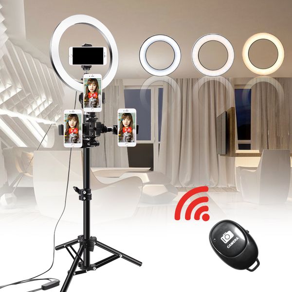 26cm / 10 polegadas Anel Light Ringlight Selfie Beauty Ring LED Phtography Video Ring para YouTube Maquiagem LED Tripé