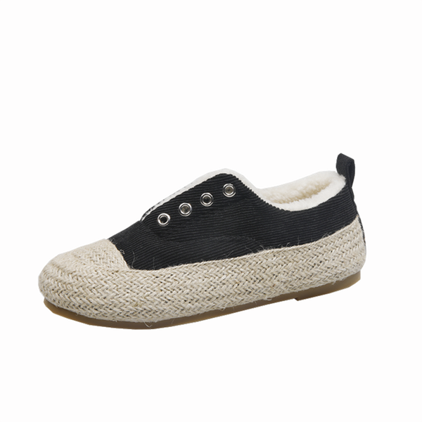 

cotton shoes women fashion classic warm winter women shoes casual light rubber sneakers girl comfortable soft short plush flats, Black