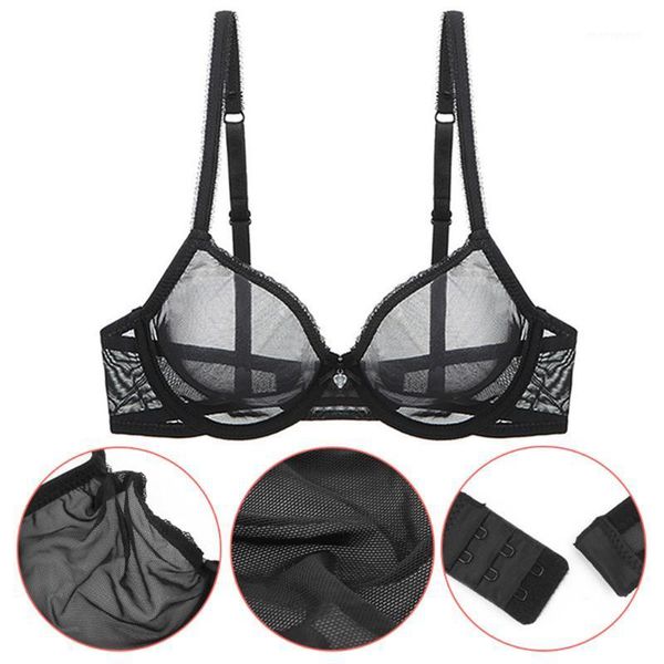 

women's transparent bra, mesh underwear, comfortable and breathable, suitable for special nights1, Red;black