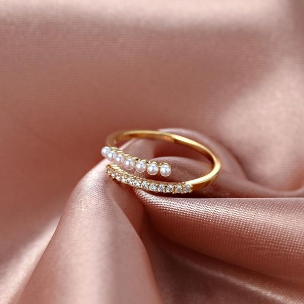 

fashion anniversary open rings for women geometric round ring imitation pearl ring party wedding jewerlry accessories swy sqcqsj, Silver