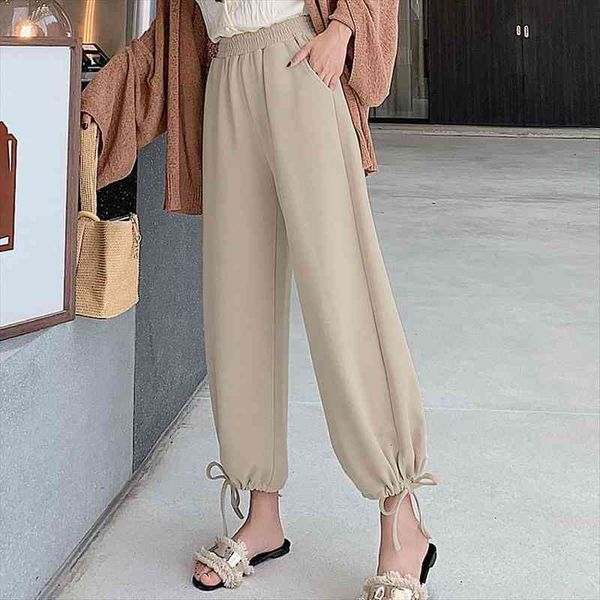 

base price women loose jogger high waist dancing pants trousers pants sporting elastic waist ankle length haren, Black;white