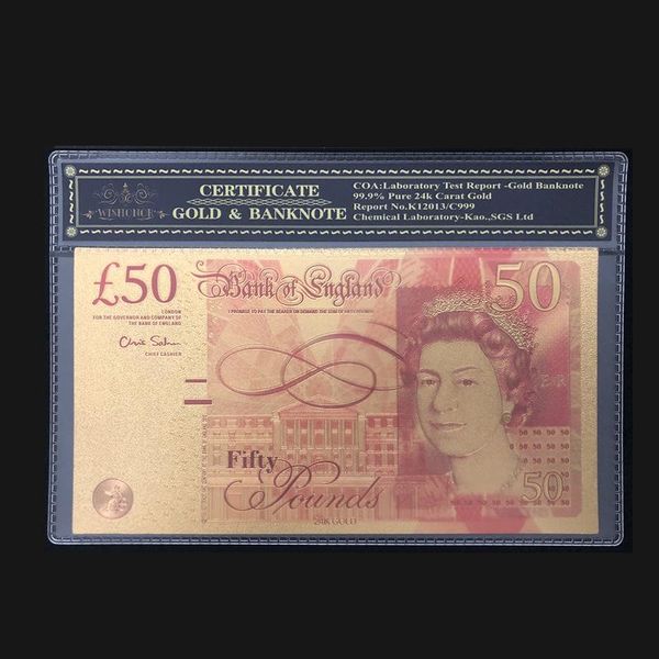 

новые продукты для цветных gold banknote англия банкноты великобритании 50 фунтов банкноты в 24k gold с рамкой coa для сбора wmtdcw