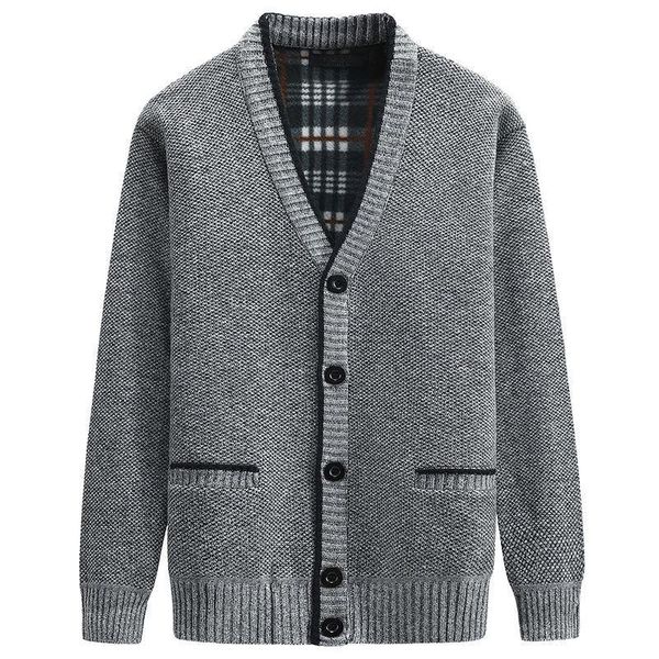 

man's sweater cardigan brushed and thick sweater youth loose and plus-sized v-neck men's outerwear, White;black