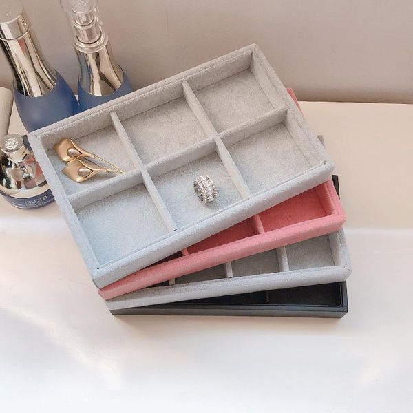 

pu jewelry plate jewelry display earring holder ring necklace display tray stand organizer box case storage, Pink;blue