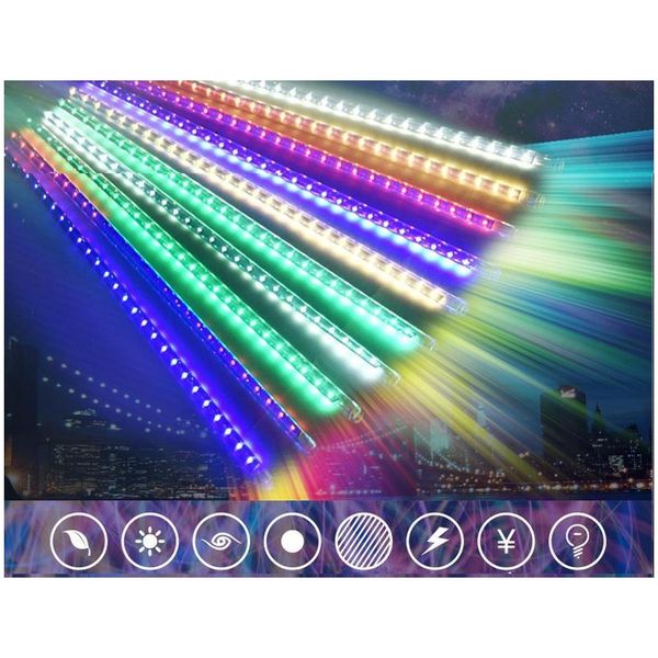 

30/50/80cm meteor shower tube outdoor meteor rain light waterproof 8 tubes led string light for christmas wedding sqcdgi ppshop01