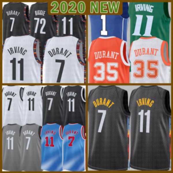 

2021 new kevin basketball jersey 7 durant kyrie mens 11 irving mesh 72 biggie retro red, Black;red