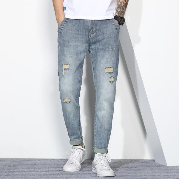 

ah02186 fashion men's jeans 2020 runway luxury european design party style men's clothing1, Blue