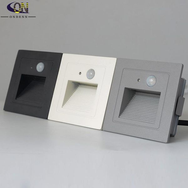 

wall lamp ondenn pir motion sensor 3w recessed in led stair light sconce spotlight steps stairway hallway corner ataircase