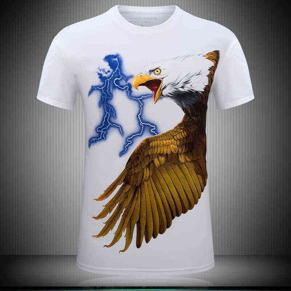 

men's t-shirts summer eagle 3d short sleeve large print, White;black
