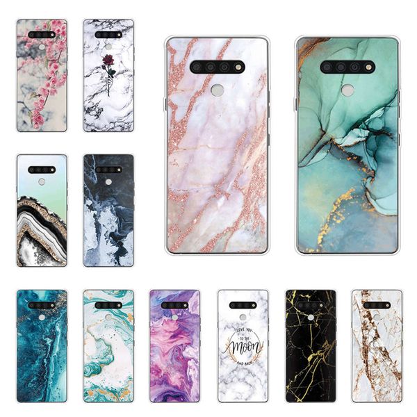 

stylo 6 marble soft tpu silicone back cover for lg stylo6 transparent phone case 6.8 inch bumper shockproof