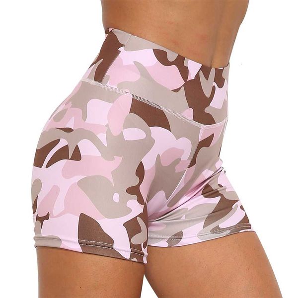 

summer athletic camouflage print biker shorts scrunch bum camo yoga short womens ruched tights sports fitness fire dance shuffle, White;black