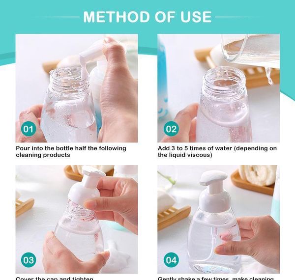 

250ml 300ml clear foam pump bottle soap foaming mousses liquid dispensers household for children's jllvws mx_home