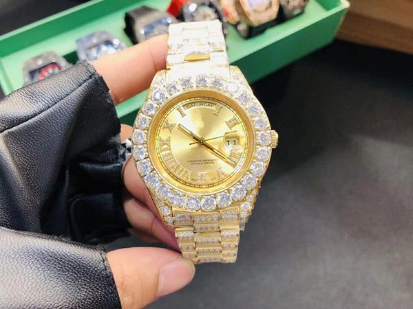 

luxury sellers sapphire crystal 40mm diamonds dial fashion mens watches master automatic mechanical movement man watch diamond men wris, Slivery;brown