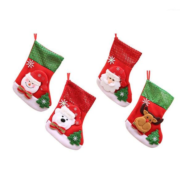 

christmas decorations 15*25cm stocking santa claus snowman elk bear socks gift bag candy tree hanging ornaments1