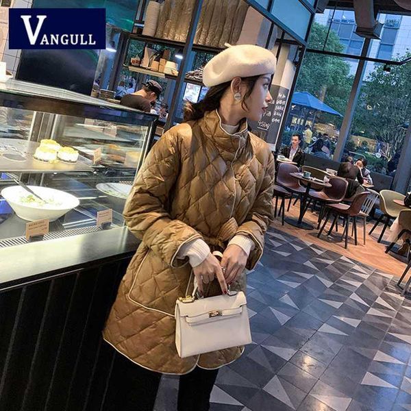 

women's down & parkas vangull 2021 mid-length slim women jacket winter warm casual korean version the waist parka coat1, Black