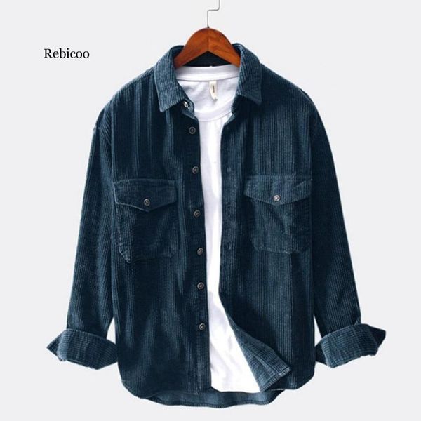 

rebicoo shirt men laple autumn winter long sleeve mens shirts casual slim fit camisa hombre1, White;black