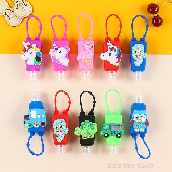 

30ml cartoon patch silicone sleeve shock protector sleeves hand sanitizer cover wrap thicken dust proof protective skin owf2522