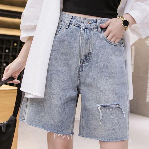 

women's jeans summer 2020 new denim shorts thin section high waist loose pants1, Blue