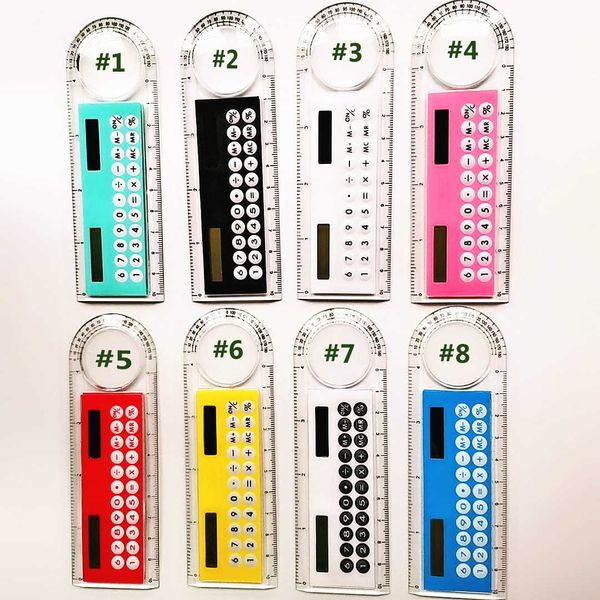 

creative factory mini portable calculator solar energy multifunction ruler students gift 3 2 0