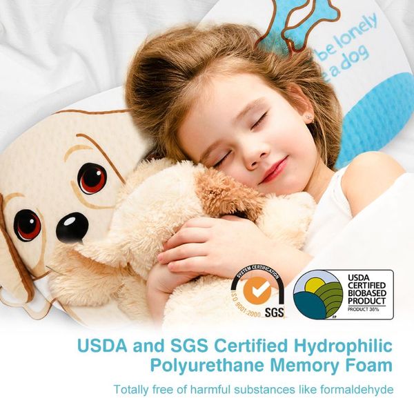 

langria memory foam baby toddler sleep pillow contoured ergonomic prevents flat head neck support bed pillow for kids children