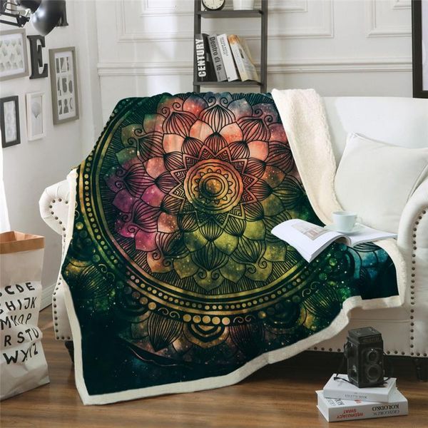 

scarves 3d print rectangle sherpa blanket wearable throw fj123, Blue;gray