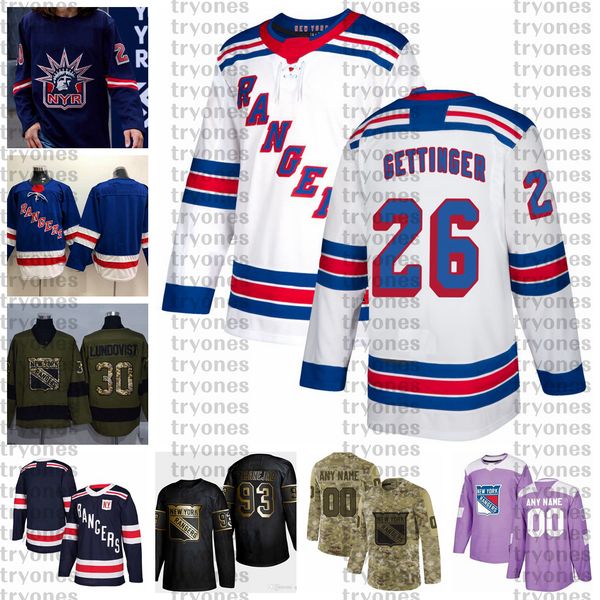 

2021 reverse retro customize 26 tim gettinger new york rangers hockey jersey golden edition camo veterans day fights cancer stitched jersey, Black;red