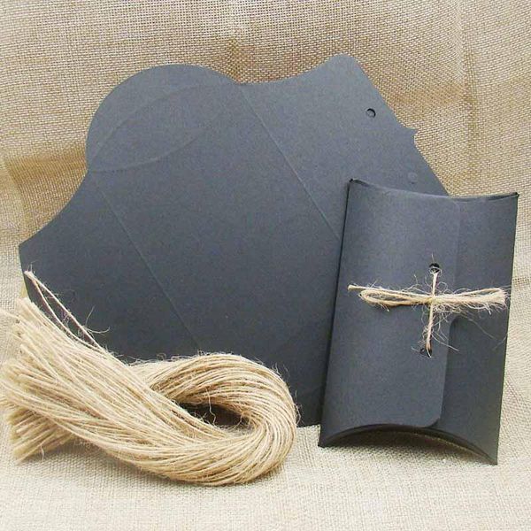 

новый diy kraft белая черная подушка упаковочная коробка 30 шт. 30 шт. строка для конфеты свадебное событие подарок подарок вручную бумаги п