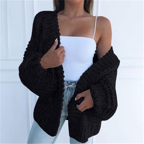 

ladies bat sleeve sweater coats fashion trend long sleeve cardigan plush knitted pullover designer female winter casual loose sweater, White;black