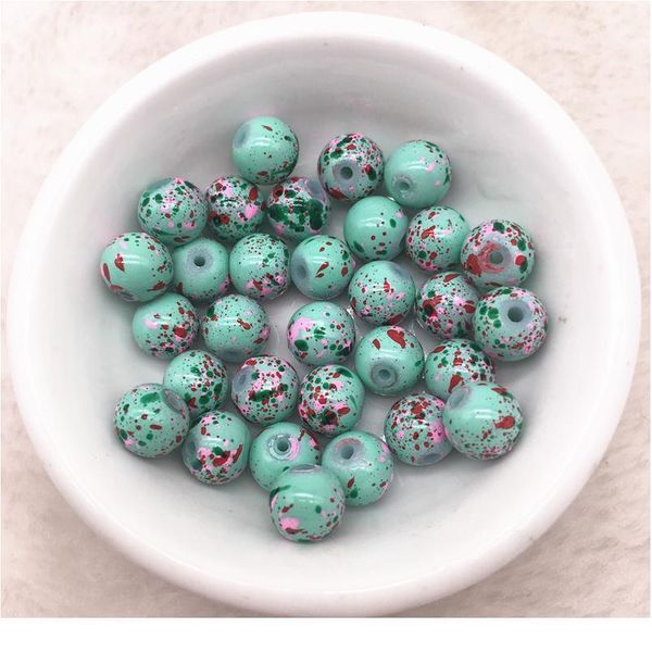 

new 6/8mm painted charm glass beads loose spacer beads for jewellery making diy bracelet&necklace n qylstc