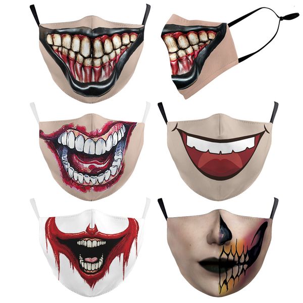 

hd printing all saints' day grimace mouth 3d pattem face mask adults reusable protective pm2.5 washable face m