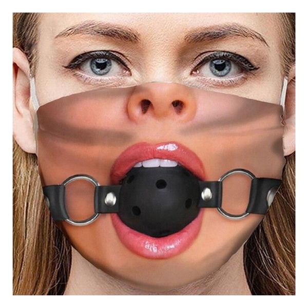 

halloween 1pc unisex смешной печати маска для взрослых face открытый дышащий моющийся многоразовый велоспорт маска различные стили bbyvnm ho, Black