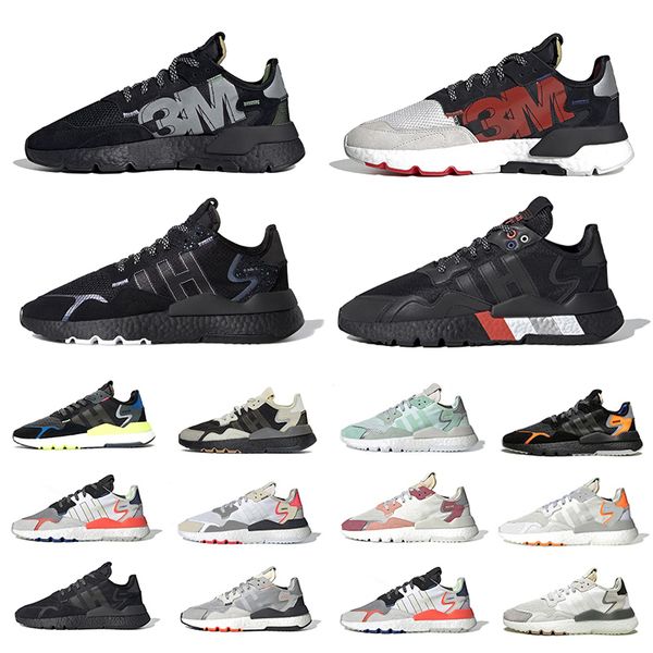 

reflective xeno nite jogger night mens outdoor shoes active blue collegiate green core black cloud white men women sports sneakers