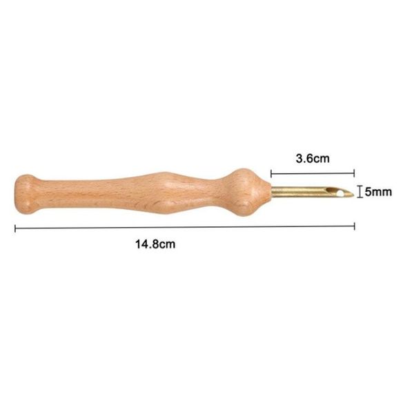 

sewing notions & tools 1pcs knitting embroidery pen durable wooden handle punch needle threader felting for household diy weaving, Black