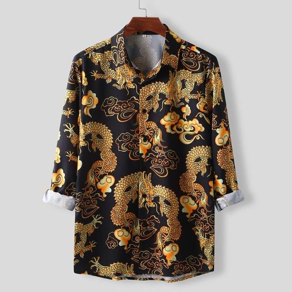 

men shirt beach style print hawaiian casual shirt men casual long sleeve hawaii camisa masculina, White;black