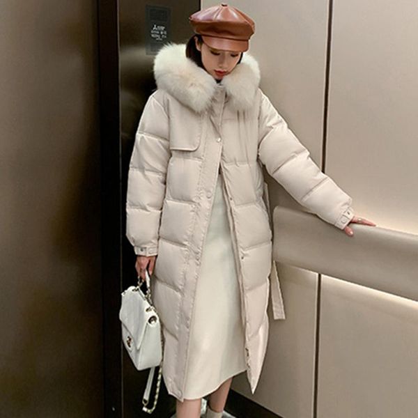 

fashion autumn winter jacket hooded women coat loose bread cotton padded long jackets female parka thick warm casual overcoat, Black