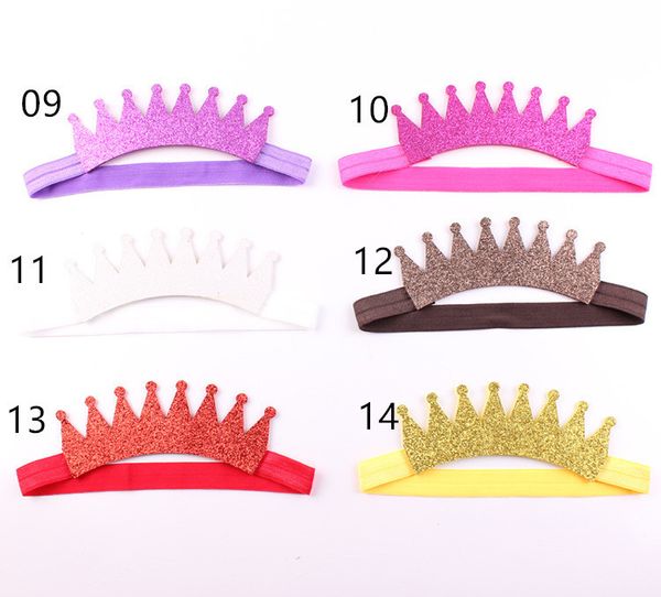

cute baby girls tiara headbands kids sparkle crown bands princess headdress hairbands children glitter hair accessories boutique headwear, Slivery;white