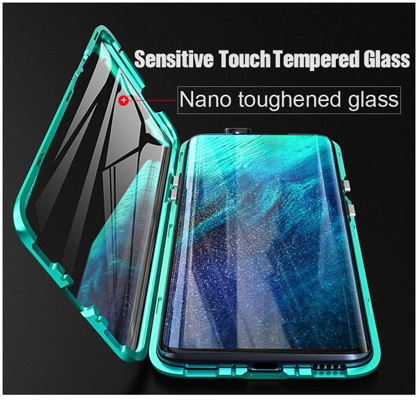 

360 double side tempered glass magnetic case for oppo realme 6i 5i 6 5 pro c3 xt reno 2 qyluqa