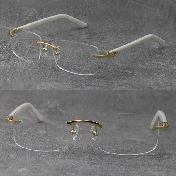 Hot Rimless Optics 5952141 Occhiali da vista Occhiali da presbite Montature da lettura Occhiali da vista Uomo Donna Argento Oro 18 carati Montatura in metallo Occhiali miopi Lunette Ottica unisex